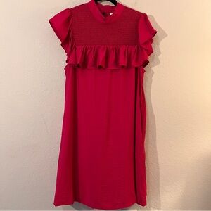 NWT A New Day Pink Smocked Midi Dress Size L